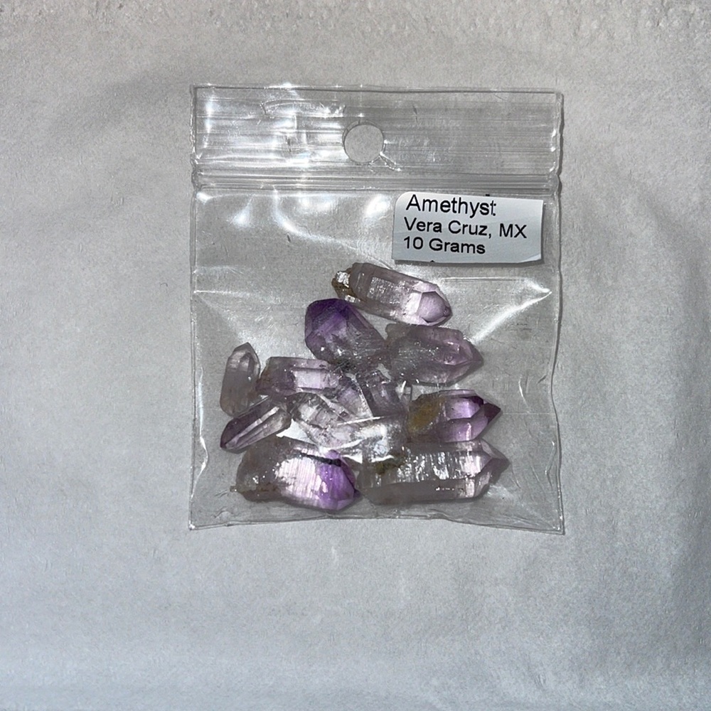 AMETHYST CRYSTAL RAW POINTS FROM VERA CRUZ MEXICO 10 grams TOTAL